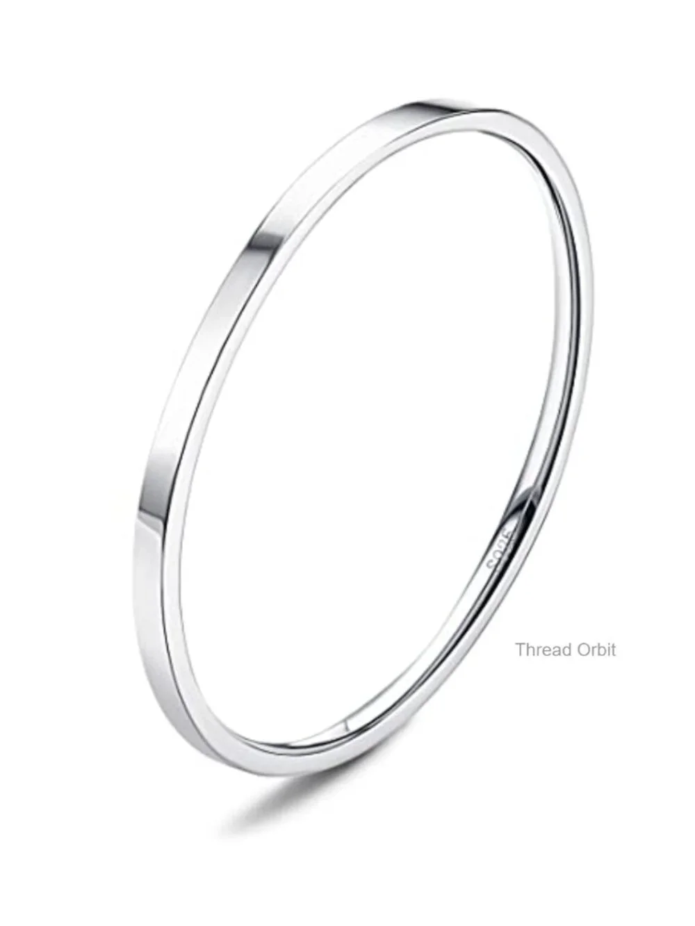 S925 Sterling Silver Stackable Ring, 18K White Gold Plated, High Polished
